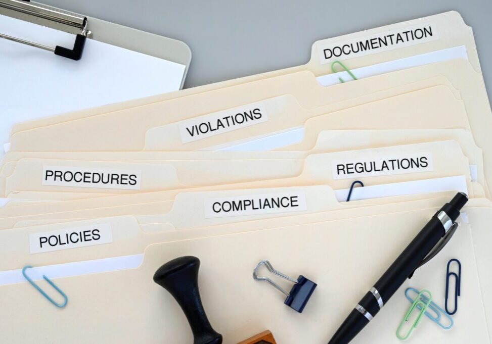 Office files and stationery organized neatly